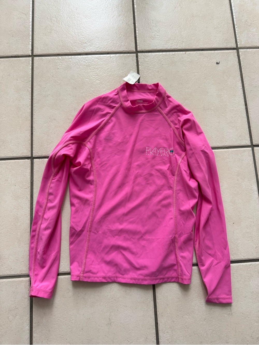 Women's Hot Pink Long Sleeve Swim Rash Guard